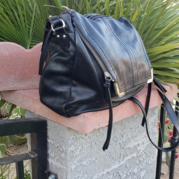 Kooba Black Leather Crossbody with Silver Accents - Picture 4 of 8
